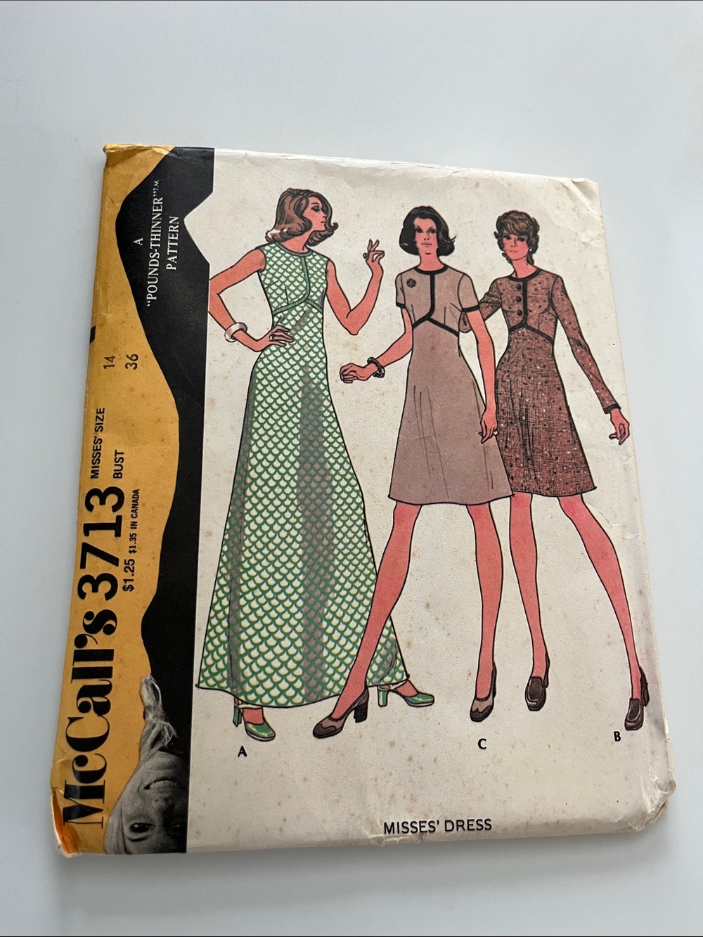 McCall's Vintage Sewing Dress Pattern - Sleeveless A-Line Uncut Never Used